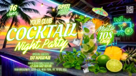 Neon Cocktail Night Party Digital Display Video Digitalanzeige (16:9) template