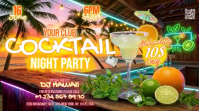 Neon Cocktail Night Party Digital Display Video Digitale Vertoning (16:9) template