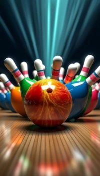 Neon Colorful Bowling Balls Business Card Tarjeta de Presentación template