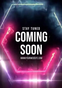 Neon Coming Soon A4 template