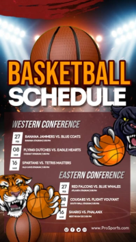 Neon Court Battle Game Schedule Instagram Story template