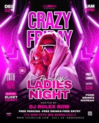 Pink Ladies Night Party Instagram Portrait Template