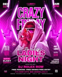 Neon Crazy Night Party Instagram Portrait template