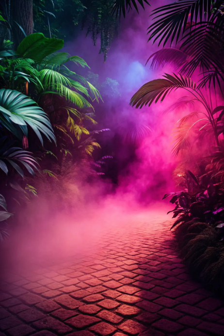 Neon Cyberpunk Stage Poster template