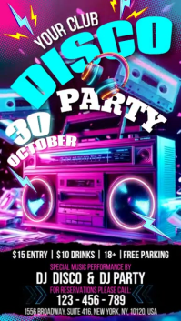 Neon Disco 90's Instagram Story template