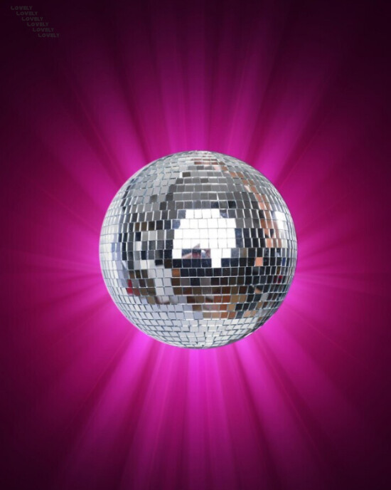 Neon Disco Ball Sunlight  Instagram Portrait template