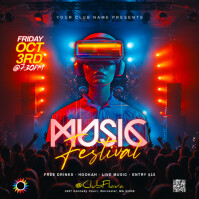 Neon Dj Instagram Post template
