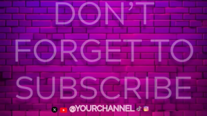 Neon Don't Forget To Subscribe Your Tube Intro Outro Presentation (16:9) template