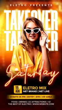 Neon Electro Music Event Instagram Story Video template