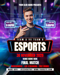 Neon Esports Champion Game Instagram Portrait Template