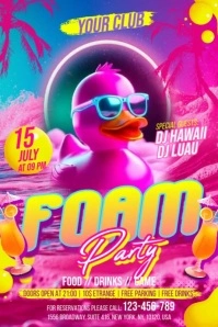 Neon Foam Party Banner 4' × 6' template