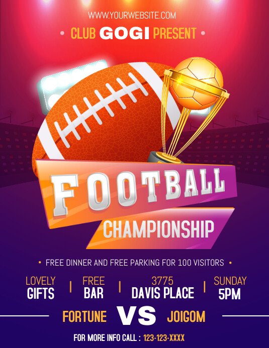 Neon Football Tailgate Party Flyer Template Postermywall