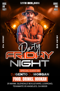 Neon Friday Night Party Poster template