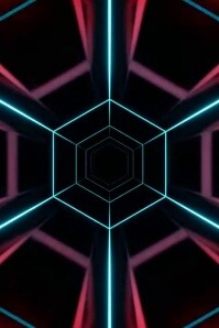 Neon Futuristic Neon Tunnel Video Background With Hexagon Lights  Poster Plakat template