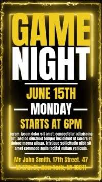 Neon Game-night-design-template Instagram Story