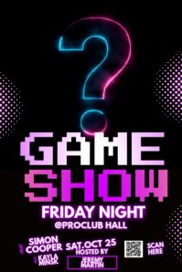 Черный Game Show Event Poster Template