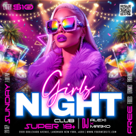 Girls Night Club Event Instagram 帖子 Template