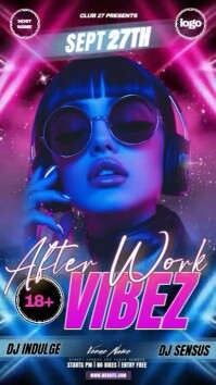 neon glow club party event template design