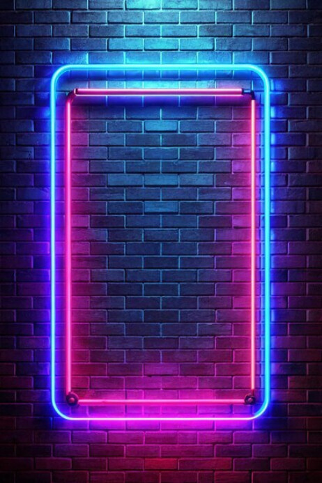 Neon Glow Frame Poster template