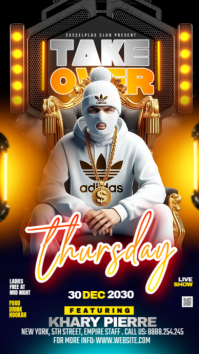 Neon Gorgeous Takeover Thursday Night Club Party Premium Instagram Story template