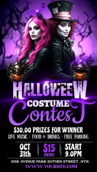 Black Halloween Costume Contest Instagram Story Template