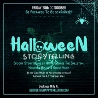 Neon Halloween storytelling Instagram post template