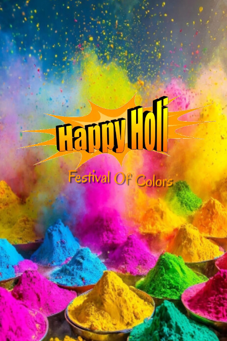 Neon Happy Holi Poster Template | PosterMyWall