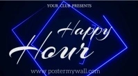 Neon happy hour Pantalla Digital (16:9) template
