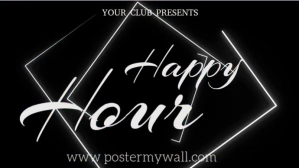 สีม่วง Neon happy hour Digitalt display Template