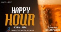 Neon Happy Hour  Facebook Event Cover template