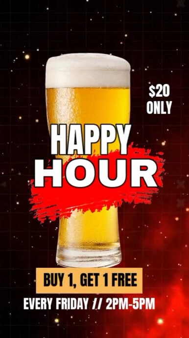 Neon Happy Hour Instagram Story template