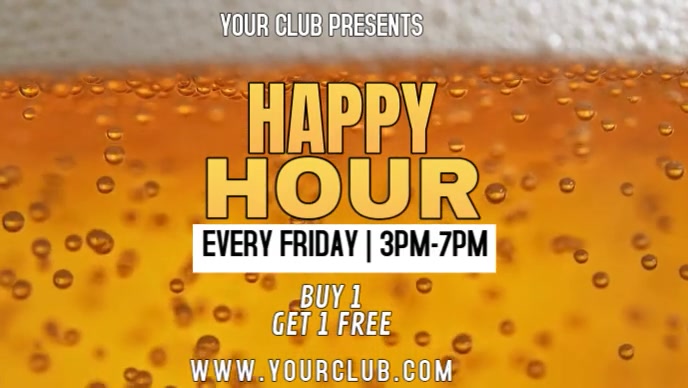 Neon Happy Hour  Youtube Thumbnail template
