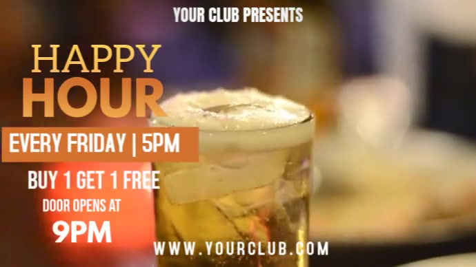 Neon Happy Hour  Youtube Thumbnail template