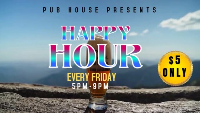 Neon Happy Hour Youtube Thumbnail template