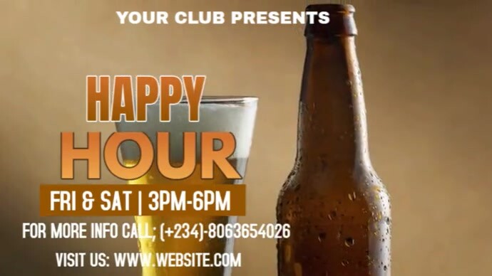Neon Happy Hour  Youtube Thumbnail template