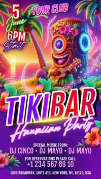 Neon Hawaiian Luau Party Instagram Story Video template