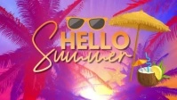Neon Hello Summer Youtube Thumbnail template