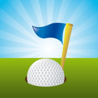 Neon Hole In One Sunrise  Instagram Post template