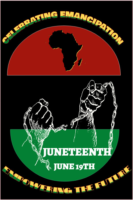 Neon Juneteenth Celebration Design  Poster Plakkaat template