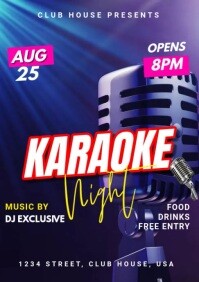 Neon Karaoke Night A1 template