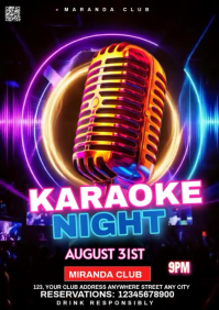 Neon Karaoke Night A3 Video template