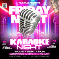 Neon Karaoke Night Event Instagram Post Wpis na Instagrama template