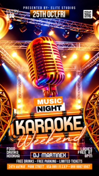 Noir Karaoke Night Event เรื่องราวบน Instagram Template