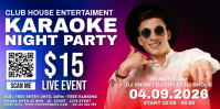 Karaoke Night Party Eventbrite-banner Template