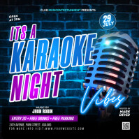 Neon Karaoke Night Party Flyer Instagram Post template