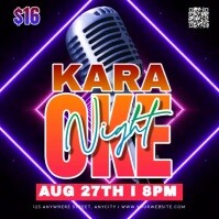 Neon Karaoke Night Pos Instagram template
