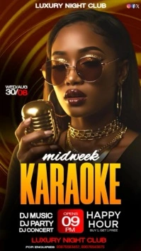 Neon Karaoke Party Promo  Digital Display (9:16) template