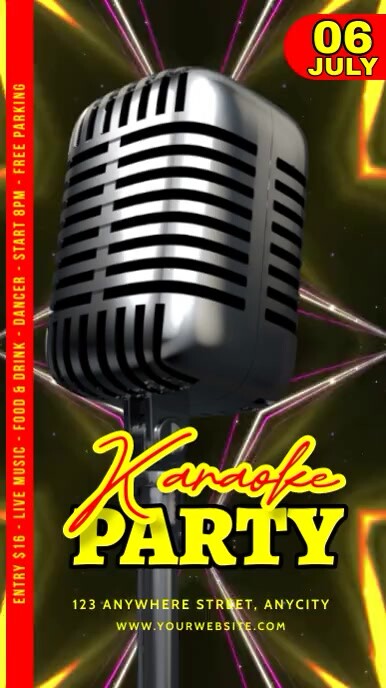Neon Karaoke Party Reel Instagram Template PosterMyWall Neon Karaoke Party Reel Instagram Template PosterMyWall