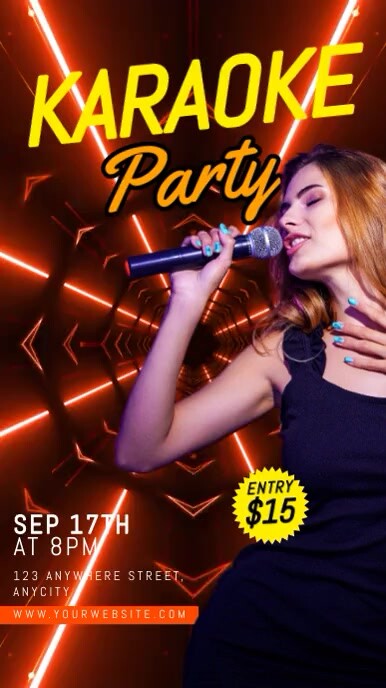 Neon Karaoke Party Reel Instagram Template PosterMyWall Neon Karaoke Party Reel Instagram Template PosterMyWall