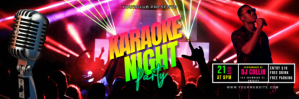 Black Neon Karaoke Party Tajuk Twitter Twitter-Kopfzeile Template